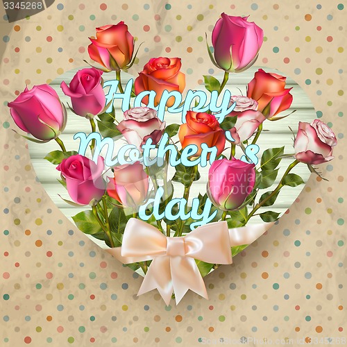 Image of Mothers day card with roses. EPS 10