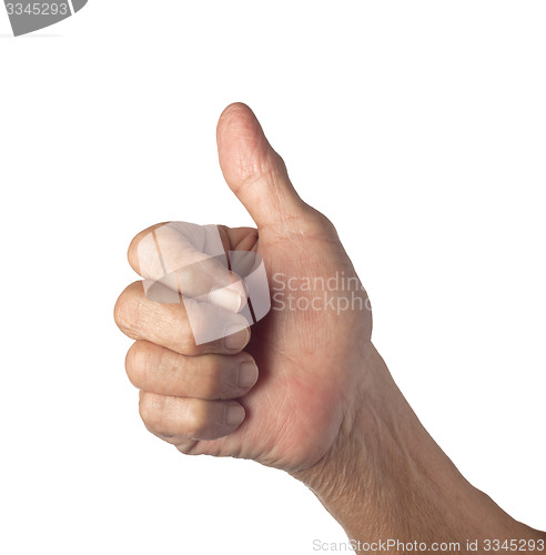 Image of Hand gesture indicating good job from a senior person