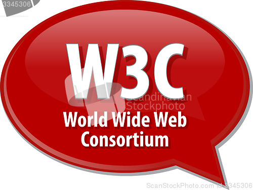 Image of W3C acronym definition speech bubble illustration