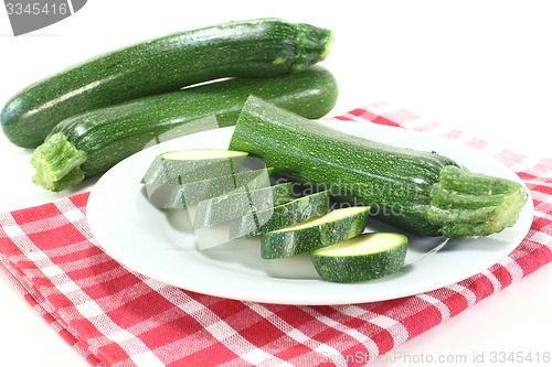 Image of fresh zucchini on a napkin