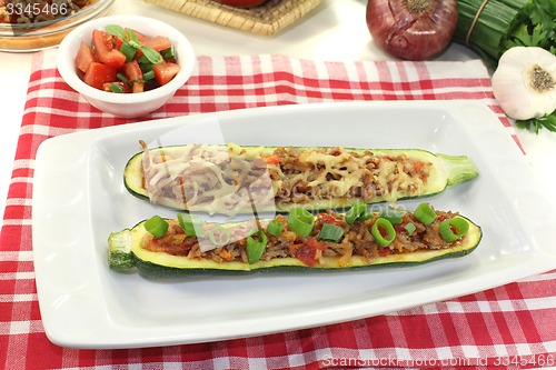 Image of stuffed courgette with ground beef