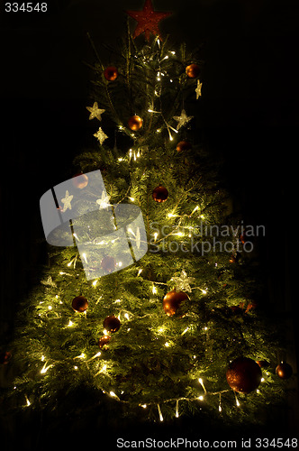 Image of christmas tree with red star