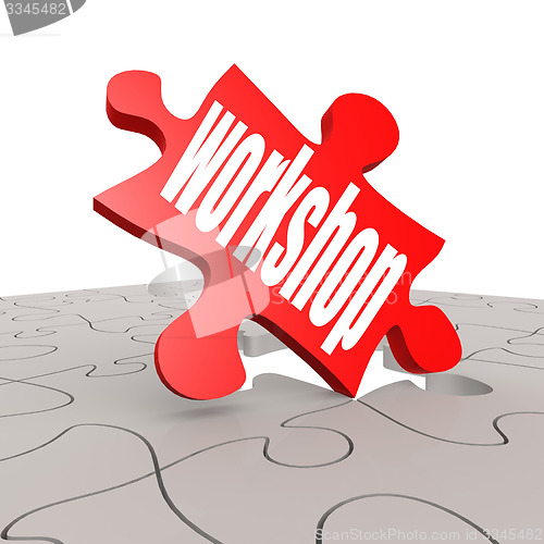 Image of Workshop word with puzzle background