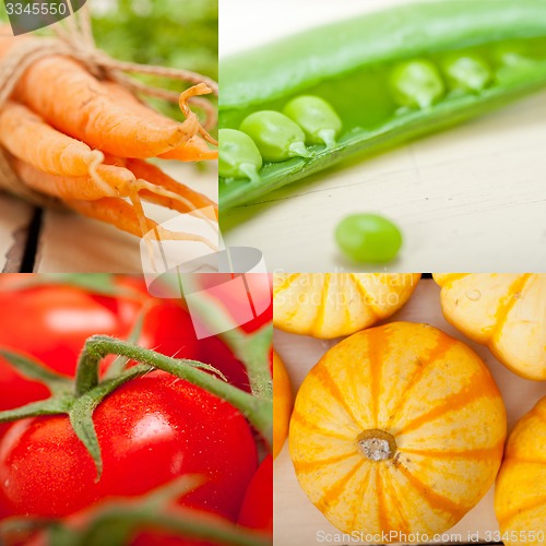 Image of hearthy vegetables collage composition 