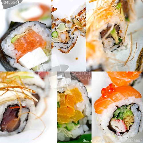 Image of Japanese sushi collage 