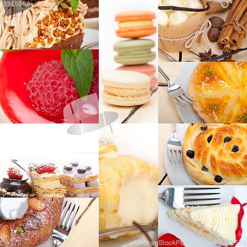 Image of fresh dessert cake collage 