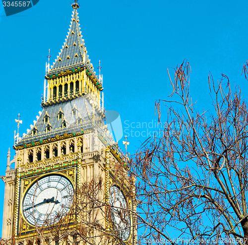 Image of london big ben and historical old construction england  aged cit