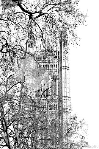 Image of in london old historical    parliament glass  window    structur