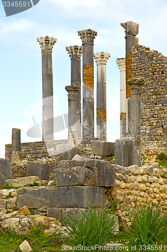 Image of volubilis in morocco africa    roman deteriorated monument and s