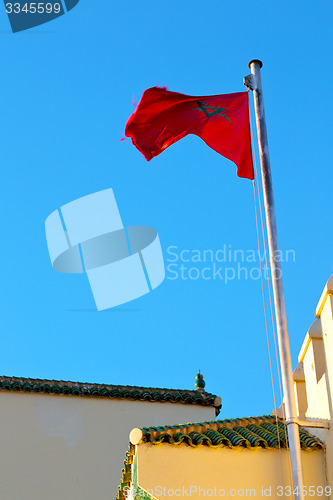 Image of tunisia  in the blue sky  colour and battlements  wave