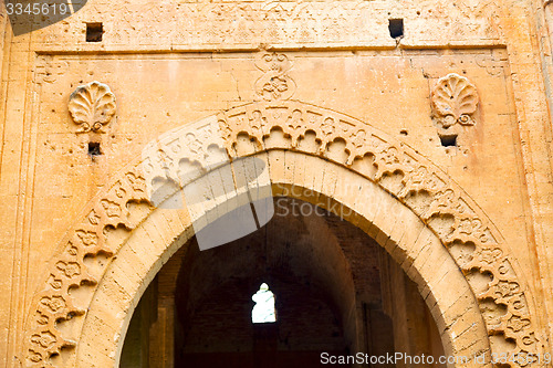 Image of   in morocco africa ancien and wall ornate   yellow