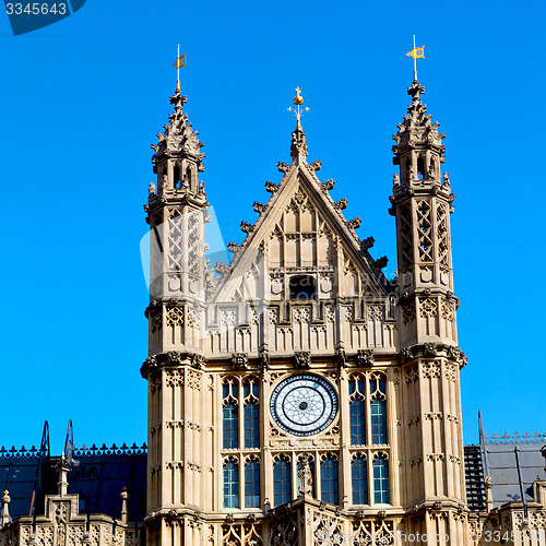 Image of in london old historical    parliament glass  window    structur