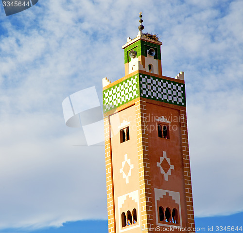 Image of  muslim   in   mosque  the history  symbol morocco  africa  mina