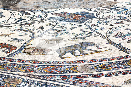 Image of roof mosaic in the old city morocco  