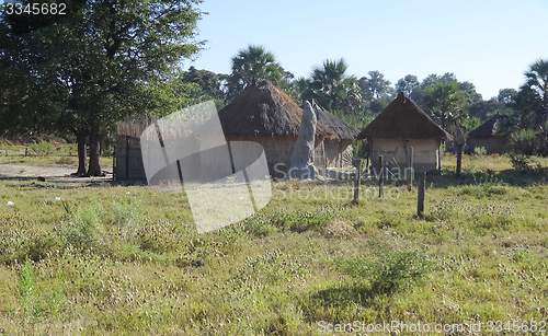 Image of indigenous village at the Okavango Delta