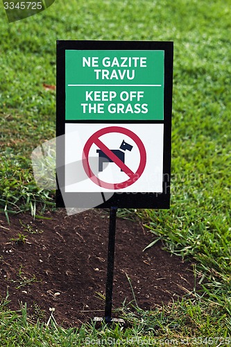 Image of sign on a grass  