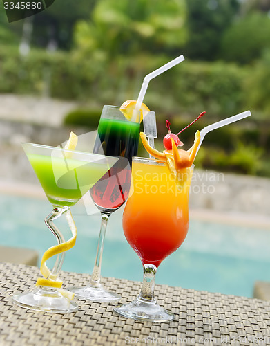 Image of Multicolor Pool Cocktails