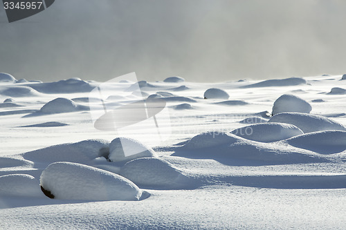 Image of Snowy volcanic rocks in Iceland