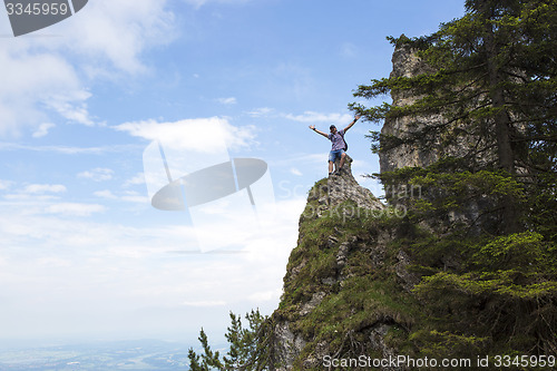 Image of Hiker on mountain top