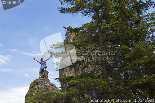 Image of Hiker on mountain top