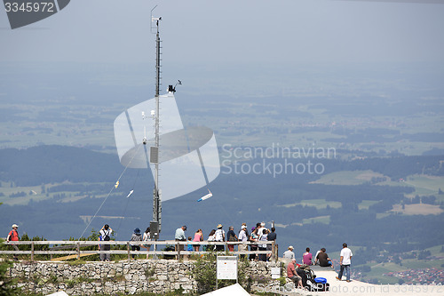 Image of Visitors at a viewing platform from a mountain top