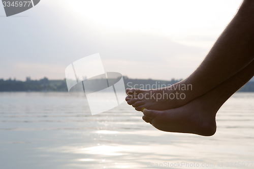 Image of Swimmer on a dock 