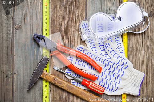 Image of still life with working tools