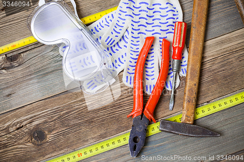 Image of still life with vintage working tools