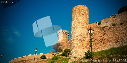 Image of Tossa de Mar, Spain, Watchtower of the medieval fortress Vila Ve