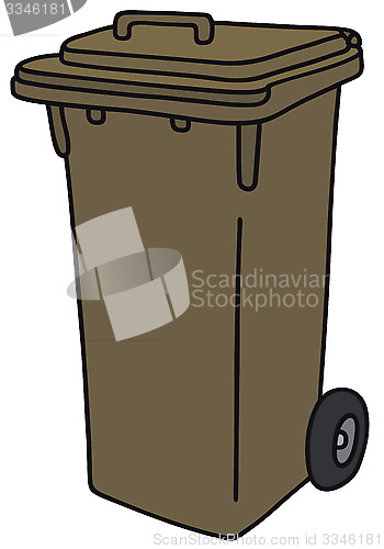 Image of Brown plastic dustbin