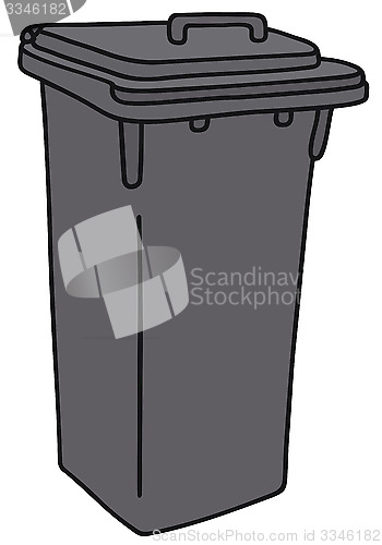 Image of Gray plastic dustbin