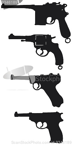 Image of Old black handguns