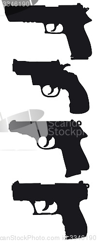 Image of Black handguns