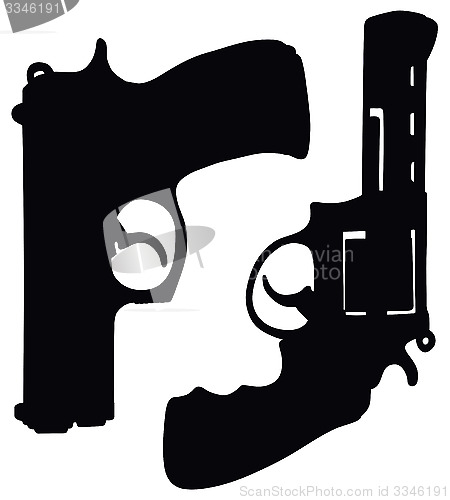 Image of Revolver and pistol