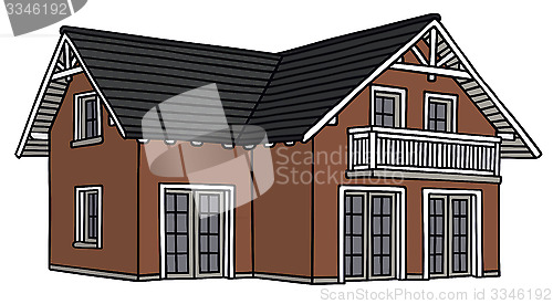 Image of Dark red house