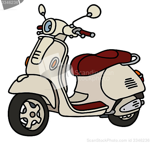 Image of Retro cream scooter