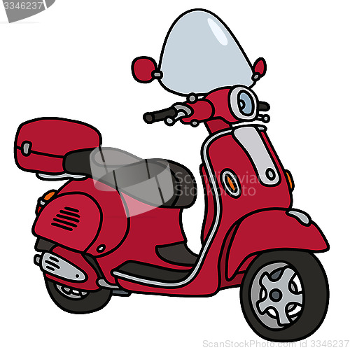 Image of Old red scooter