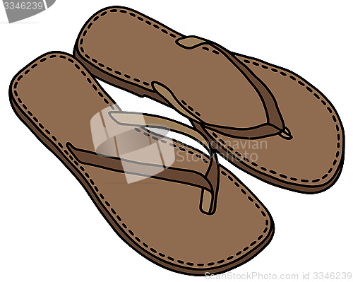 Image of Leather low sandals