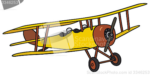 Image of Vintage yellow biplane