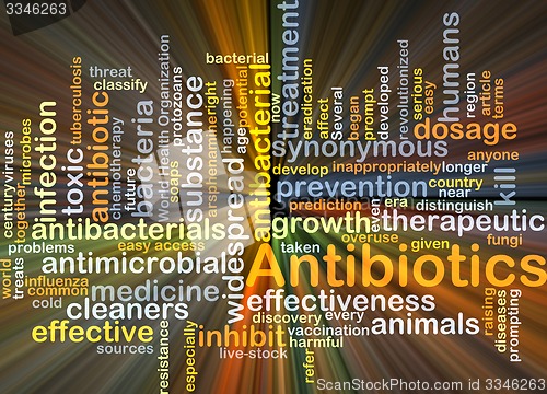 Image of Antibiotics background concept glowing