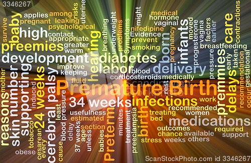 Image of Premature birth background concept glowing