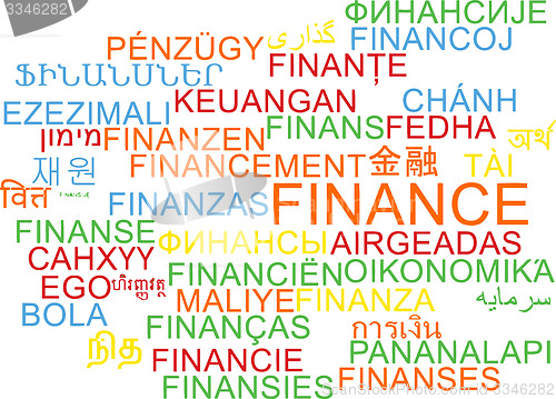 Image of Finance multilanguage wordcloud background concept