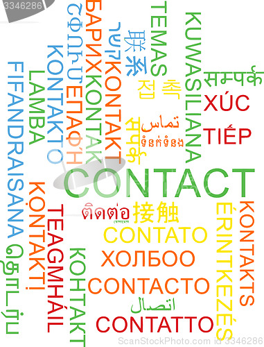 Image of Contact multilanguage wordcloud background concept