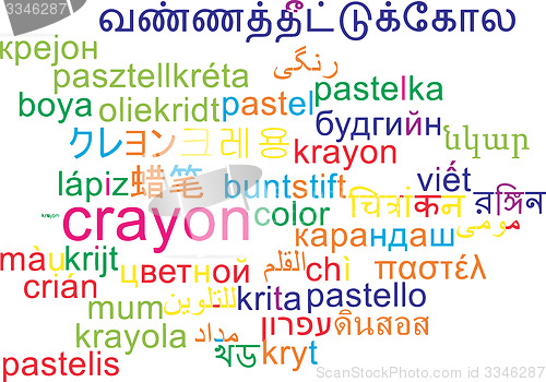 Image of Crayon multilanguage wordcloud background concept