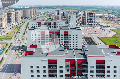 Image of European residential district in Tyumen. Russia