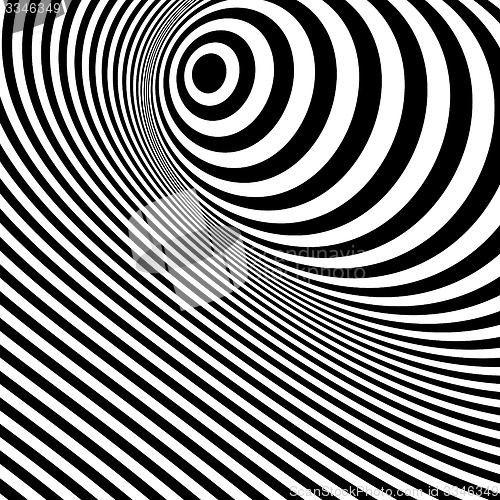 Image of Black and white abstract striped background. Optical Art. 