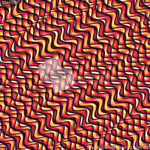 Image of Wavy volume background. Pattern with optical illusion. 