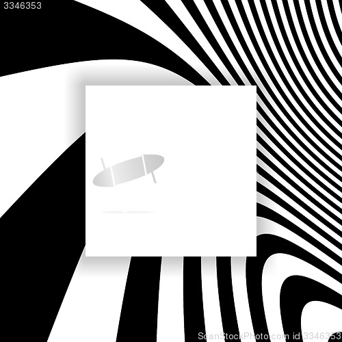 Image of Black and white abstract striped background. Optical Art. 