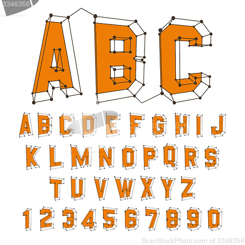 Image of Alphabet set. 3d vector illustration. Design elements.