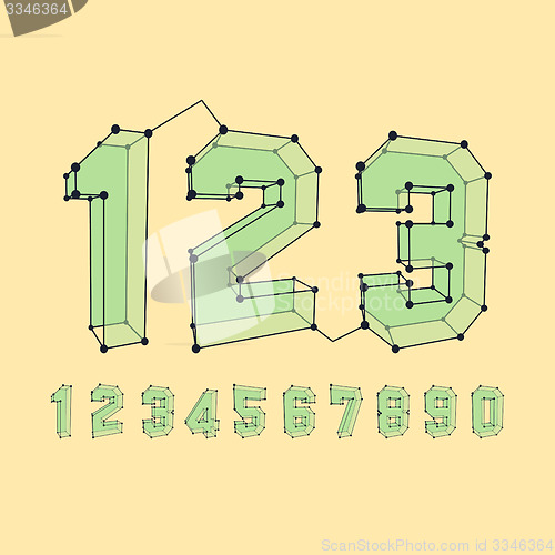 Image of 3D number icons. Vector set. 